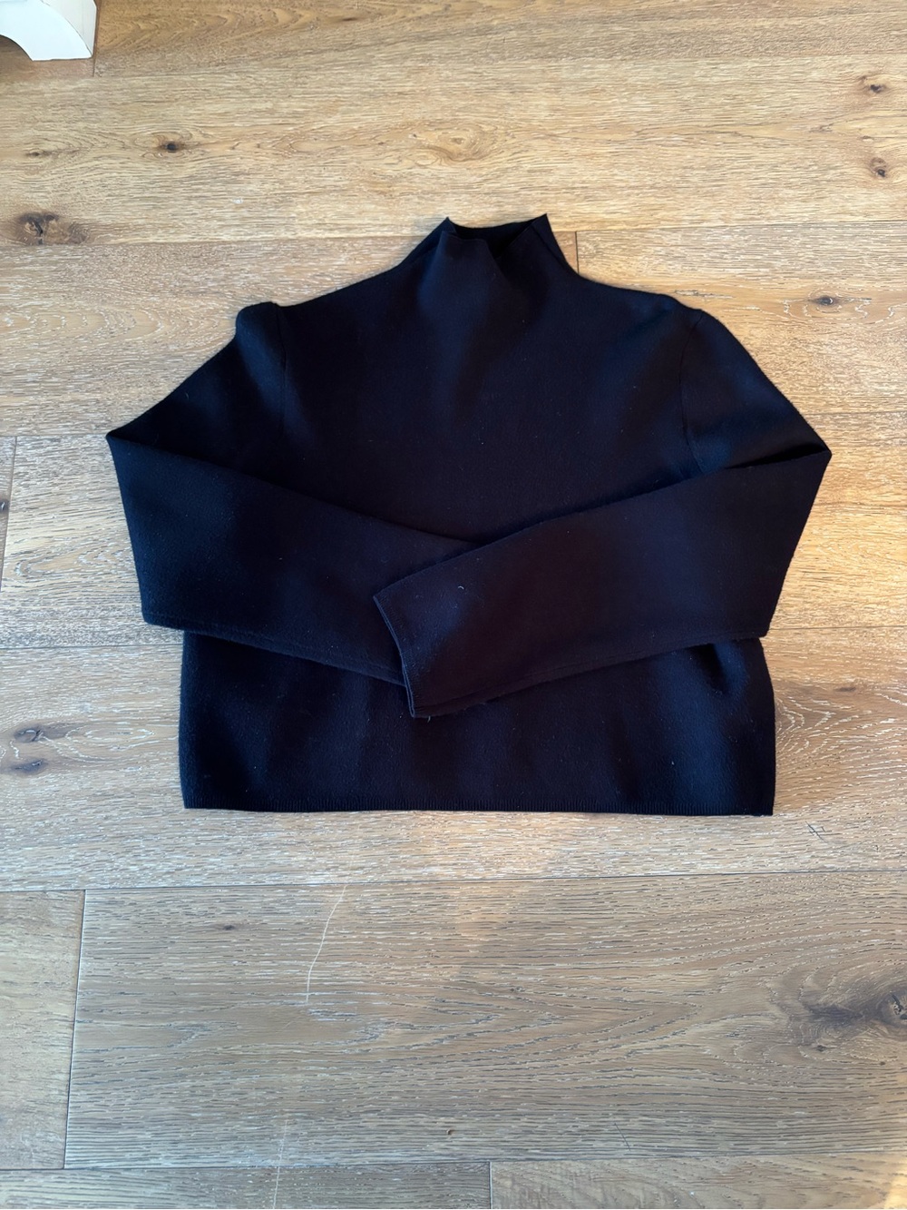 & Other Stories Black Mock Neck Cropped Sweater